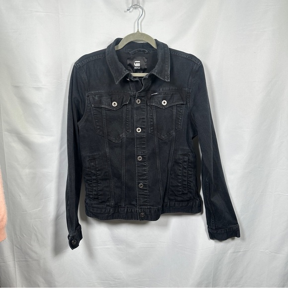 G-Star RAW 3301 Slim Trucker Denim Jacket Stretch Black Size M Men's Streetwear - Picture 3 of 11